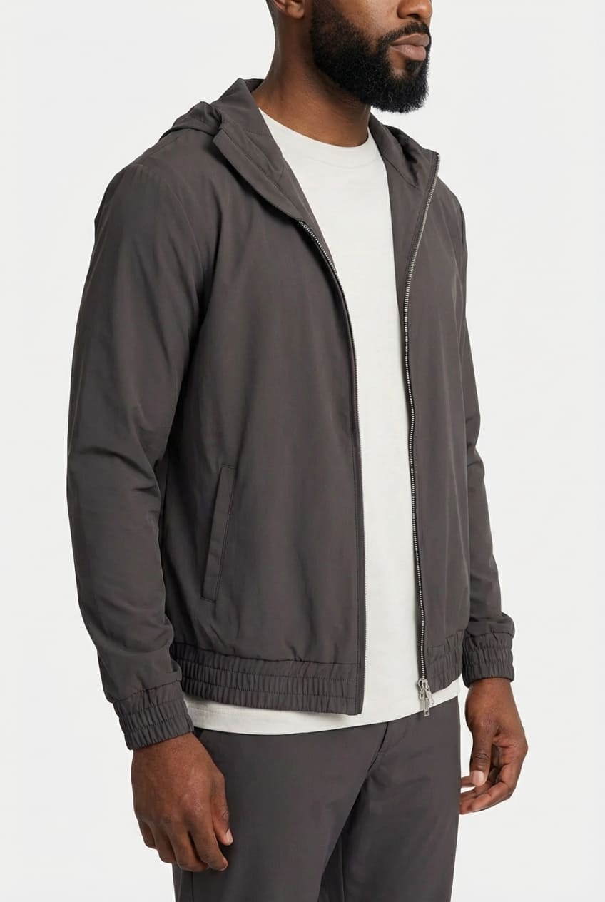 HOODED DARK GREY TECH