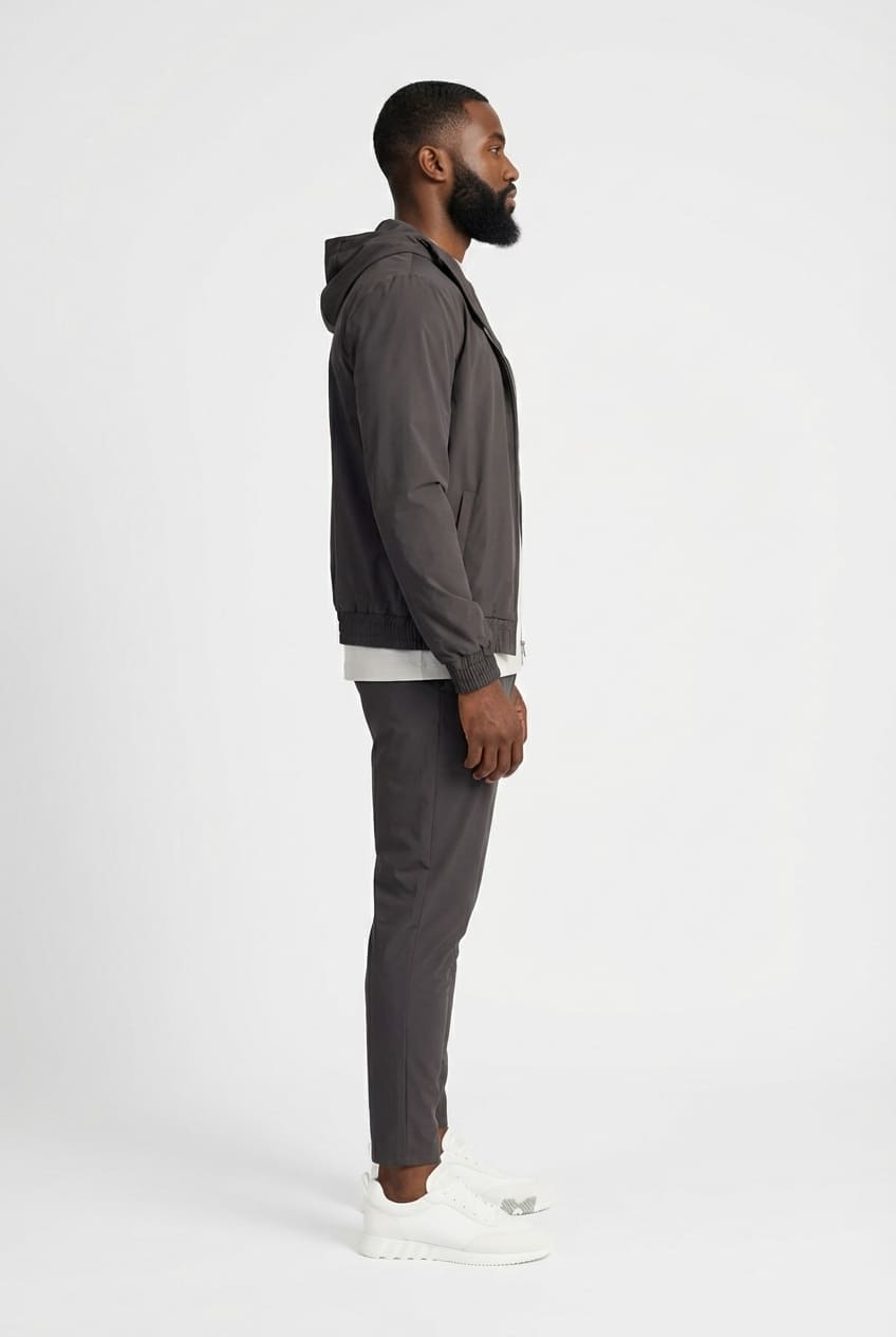 HOODED DARK GREY TECH